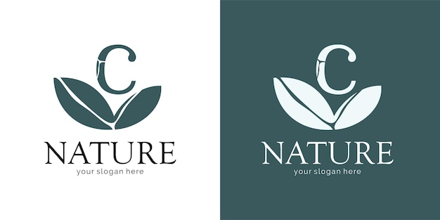 Diseño de logotipo de naturaleza con letra C