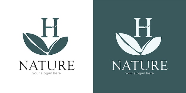 Diseño de logotipo de naturaleza con letra H