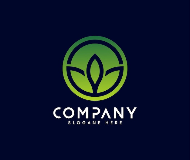 Diseño de logotipo de naturaleza minimalista moderna circular