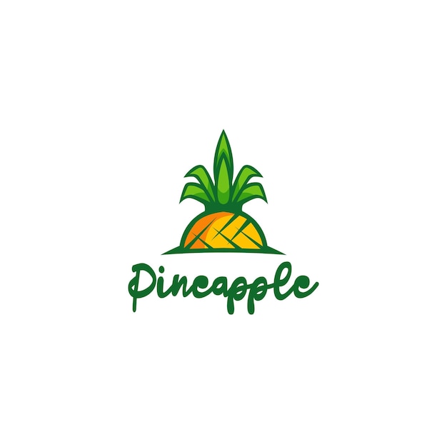 Diseño de logotipo de naturaleza de piña tropical