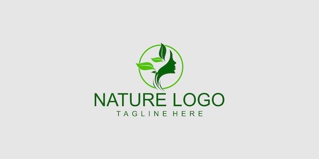 Diseño de logotipo de naturaleza simple con vector premium de concepto moderno