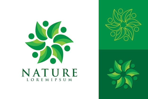 Vector diseño de logotipo de naturaleza verde.