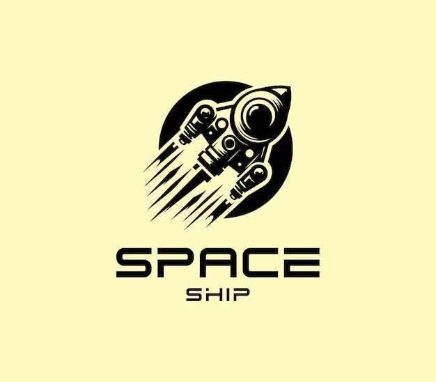 Diseño de logotipo de nave espacial futurista Nave espacial creativa mundo moderno vector de plantilla de logotipo creativo