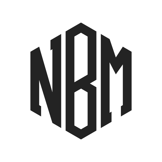Diseño del logotipo de NBM Letra inicial NBM Monograma Logotipo con forma de hexágono