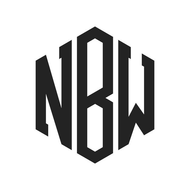 Diseño del logotipo NBW Letra inicial NBW Monograma Logotipo con forma de hexágono