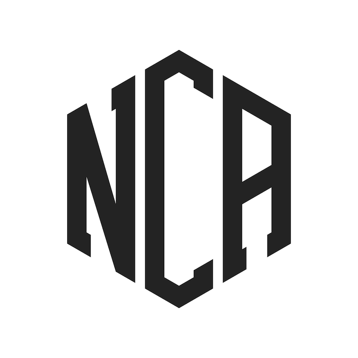 Vector diseño del logotipo de nca letra inicial nca monograma logotipo con forma de hexágono