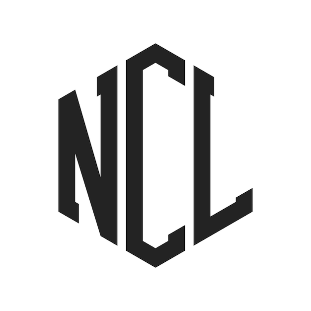 Diseño del logotipo de NCL Letra inicial Monograma de NCL Logotipo con forma de hexágono