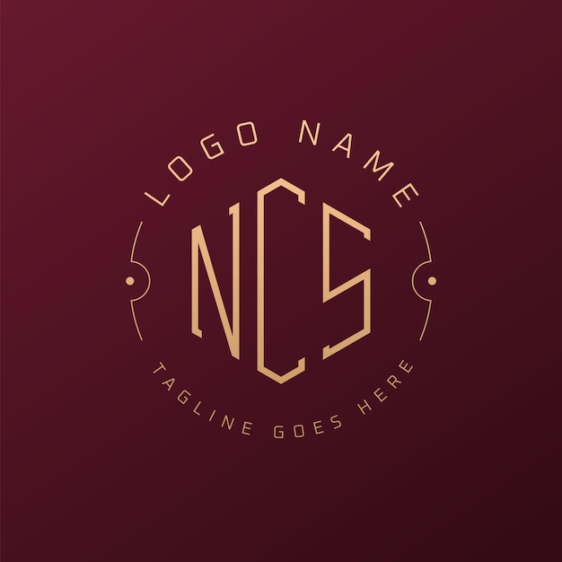 Diseño de logotipo de NCS de lujo Letra elegante NCS monograma Logotipo minimalista Poligono NCS plantilla de diseño de logotipo