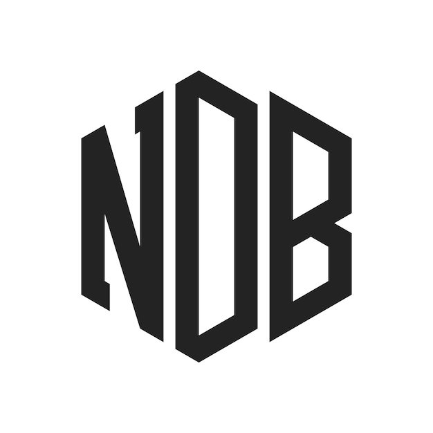 Diseño del logotipo NDB Letra inicial NDB Monograma Logotipo con forma de hexágono