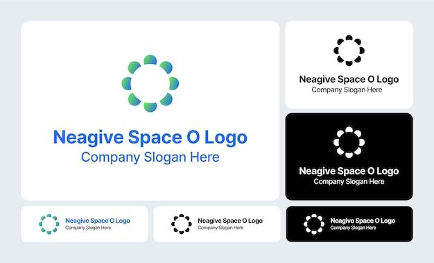 Diseño del logotipo de Neagive Space O con el eslogan de la compañía