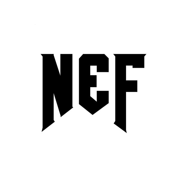 Diseño de logotipo de NEF para una empresa de tecnología NEF diseño de logotipo NEF combinación de colores blanco y negro NEF logo NEF vector NEF diseño NEF icono NEF alfabeto NEF tipografía diseño de logo NEF