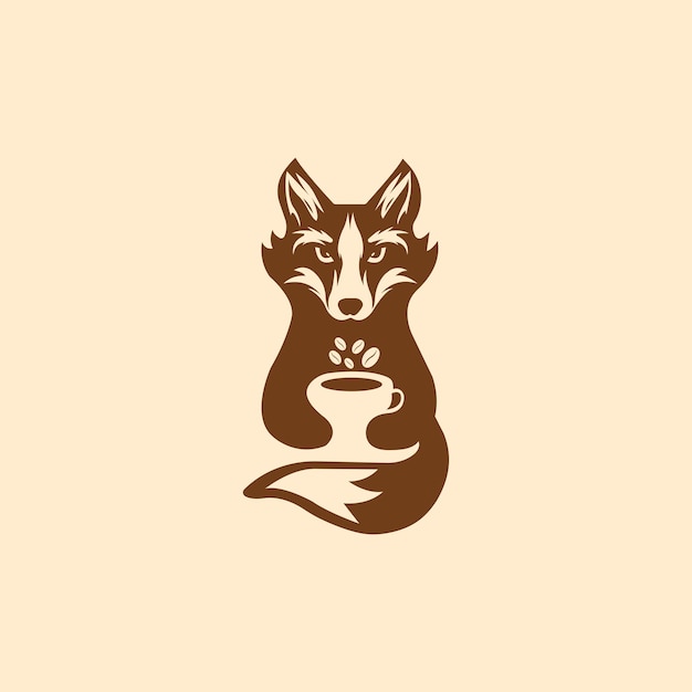 Diseño del logotipo negativo del café Fox