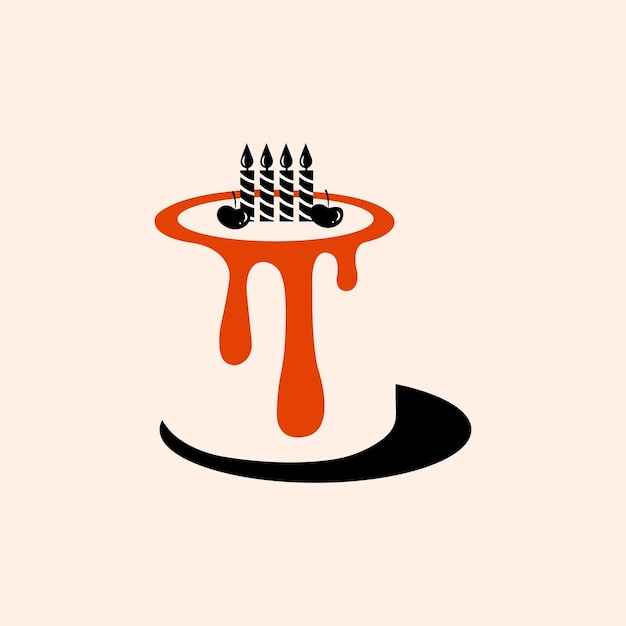 Diseño del logotipo negativo del pastel