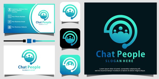 Vector diseño de logotipo de negocio de chat de servicio al cliente