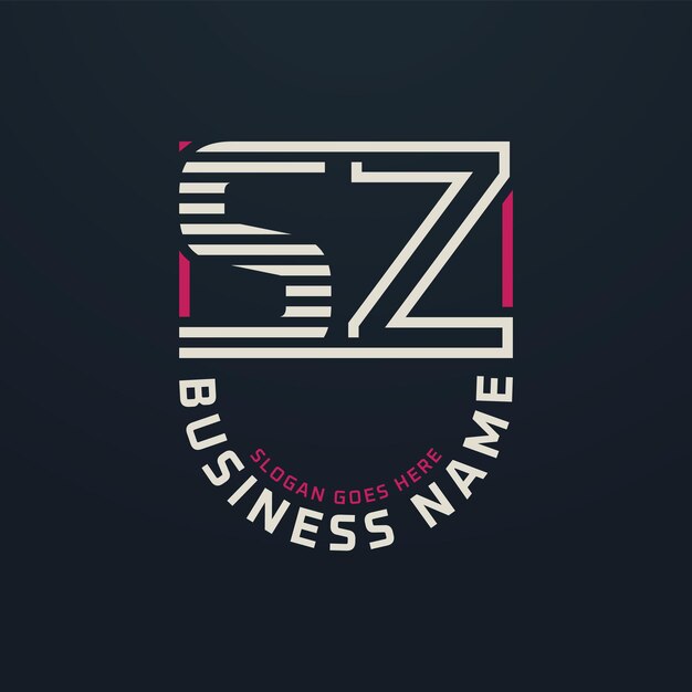 Diseño de logotipo de negocios modernos SZ