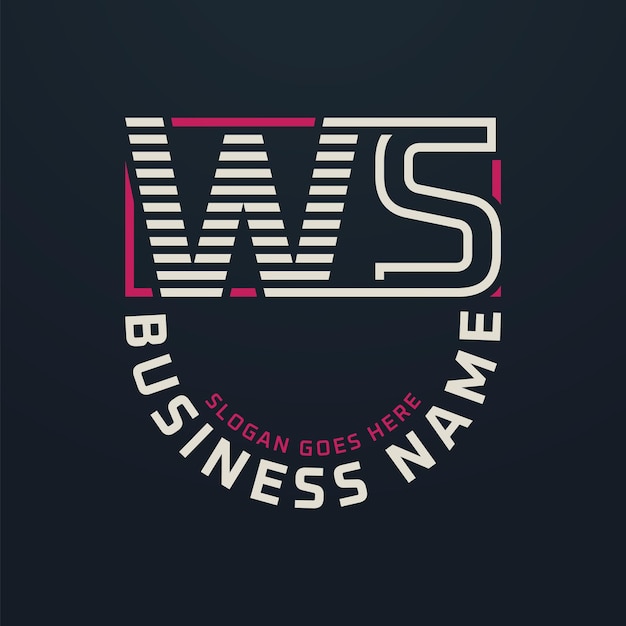 Diseño de logotipo de negocios modernos WS Letter Premium