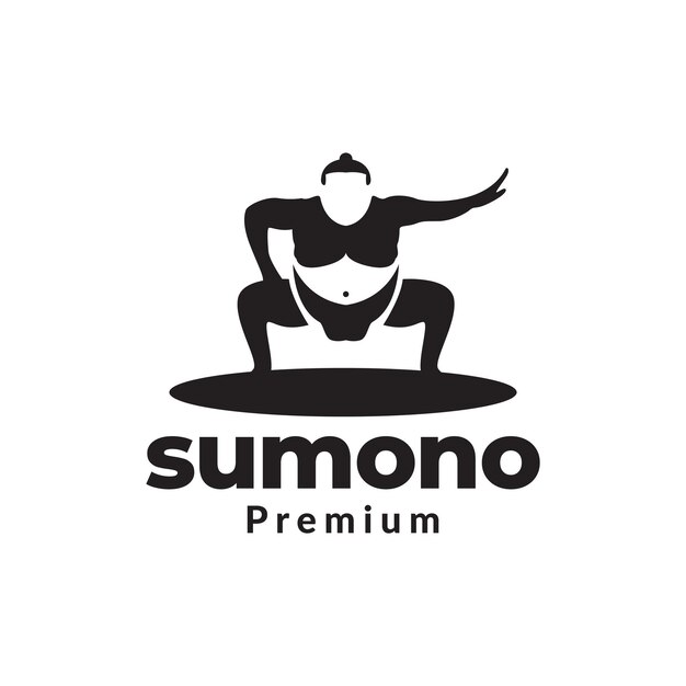 Diseño de logotipo negro de sumo gordo aislado símbolo gráfico vectorial icono signo ilustración idea creativa