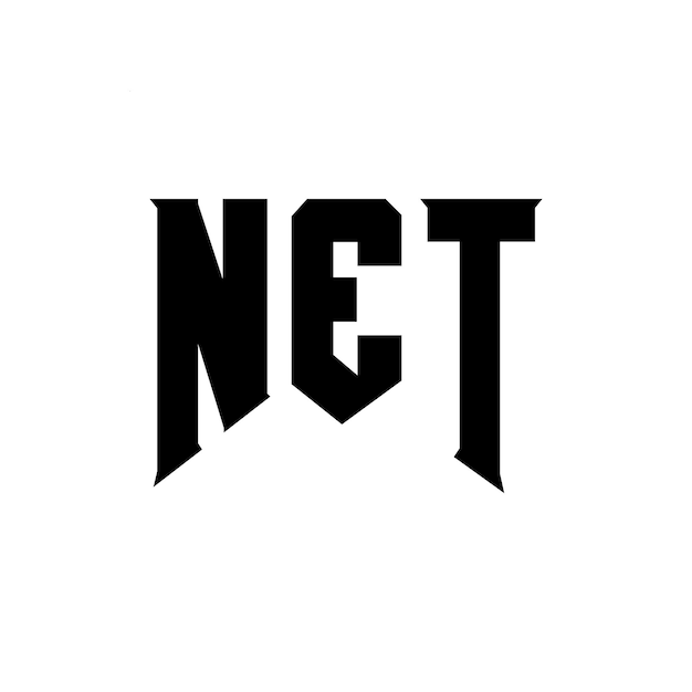 Diseño de logotipo de NET para una empresa de tecnología NET diseño de logotipo en blanco y negro combinación de colores NET logotipo NET vector NET diseño NET icono NET alfabeto NET tipografía diseño del logotipo