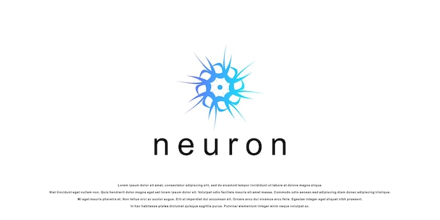 Vector diseño de logotipo de neurona creativa con vector premium de concepto único