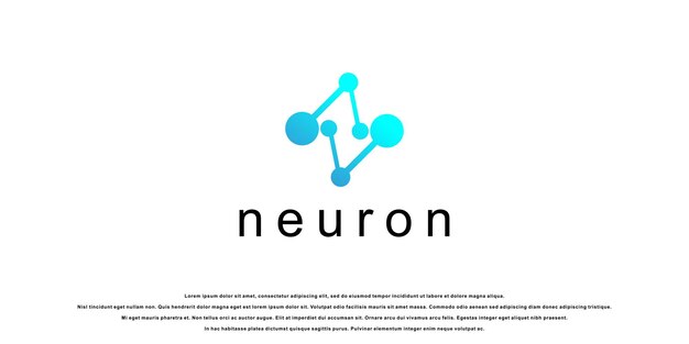 Diseño de logotipo de neurona creativa con vector premium de concepto único