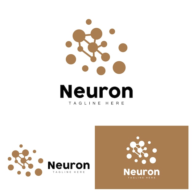Diseño del logotipo de la neurona Ilustración de la salud Molécula de ADN Célula nerviosa Abstracto Ilustración simple