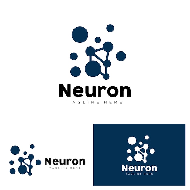 Diseño del logotipo de la neurona Ilustración de la salud Molécula de ADN Célula nerviosa Abstracto Ilustración simple