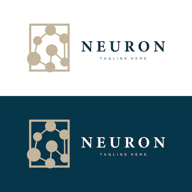 Diseño del logotipo de la neurona Ilustración de la salud Molécula de ADN Célula nerviosa Abstracto Ilustración simple