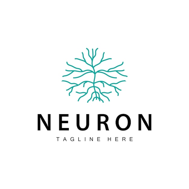 Diseño del logotipo de la neurona Ilustración de la salud Molécula de ADN Célula nerviosa Abstracto Ilustración simple