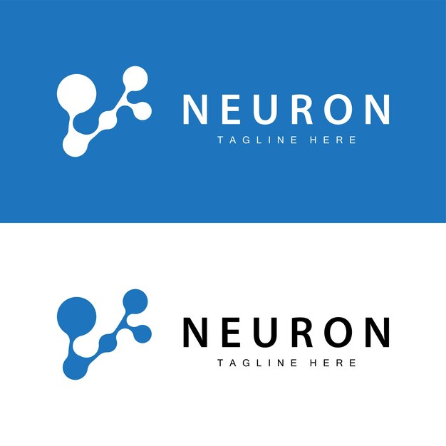 Diseño del logotipo de la neurona Ilustración de la salud Molécula de ADN Célula nerviosa Abstracto Ilustración simple