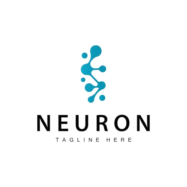 Diseño del logotipo de la neurona Ilustración de la salud Molécula de ADN Célula nerviosa Abstracto Ilustración simple