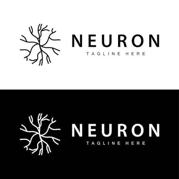 Diseño del logotipo de la neurona Ilustración de la salud Molécula de ADN Célula nerviosa Abstracto Ilustración simple