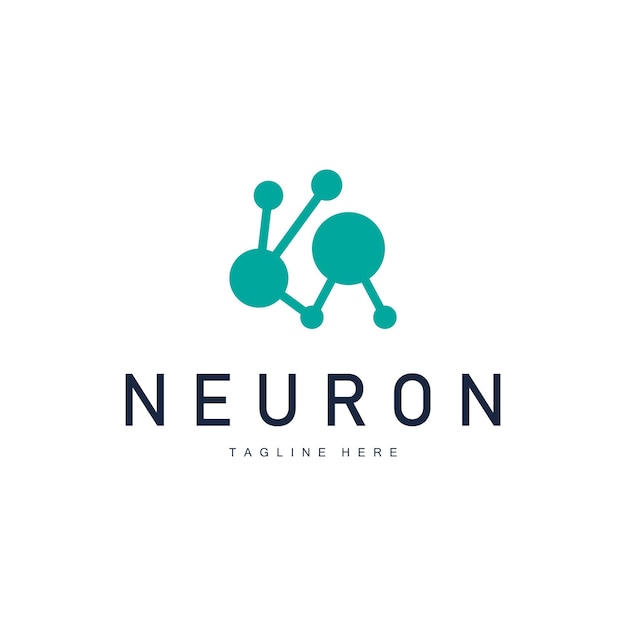 Diseño del logotipo de la neurona Ilustración de la salud Molécula de ADN Célula nerviosa Abstracto Ilustración simple