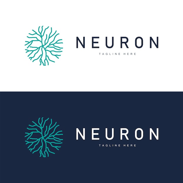 Diseño del logotipo de la neurona Ilustración de la salud Molécula de ADN Célula nerviosa Abstracto Ilustración simple