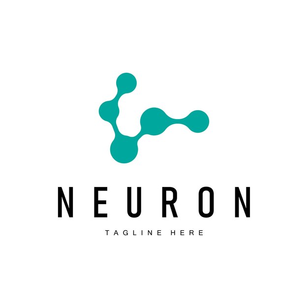 Diseño del logotipo de la neurona Ilustración de la salud Molécula de ADN Célula nerviosa Abstracto Ilustración simple