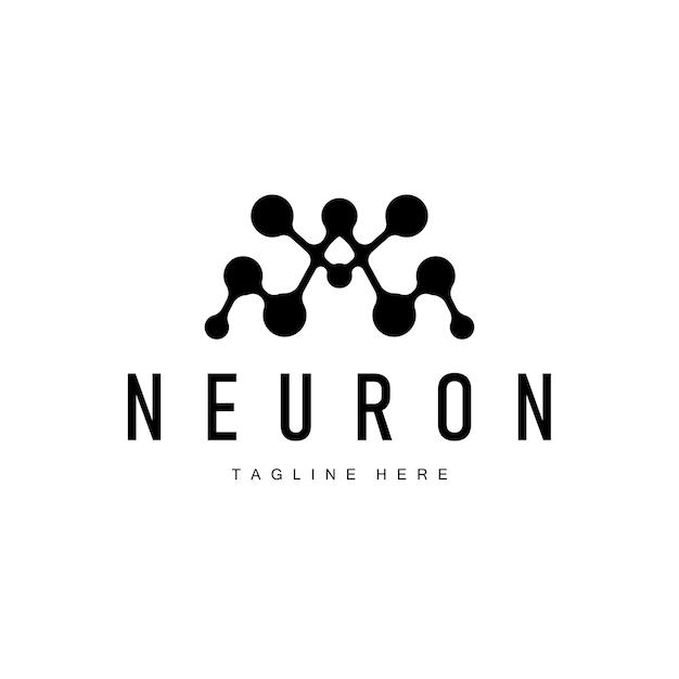 Diseño del logotipo de la neurona Ilustración de la salud Molécula de ADN Célula nerviosa Abstracto Ilustración simple