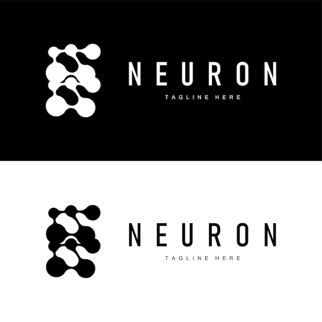 Diseño del logotipo de la neurona Ilustración de la salud Molécula de ADN Célula nerviosa Abstracto Ilustración simple