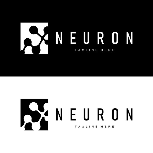 Diseño del logotipo de la neurona Ilustración de la salud Molécula de ADN Célula nerviosa Abstracto Ilustración simple