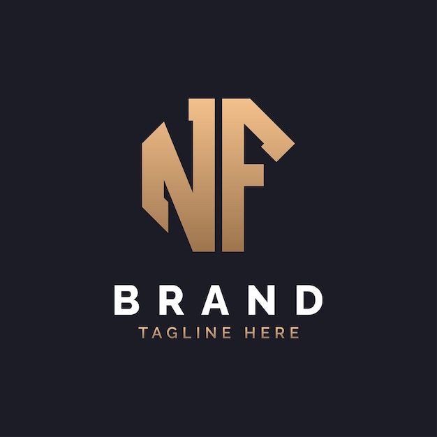 Diseño de logotipo NF Moderno Minimal Elegante y lujoso NF Logotipo Alfabeto Letra NF Diseño de Logotipo para la identidad empresarial corporativa de la marca
