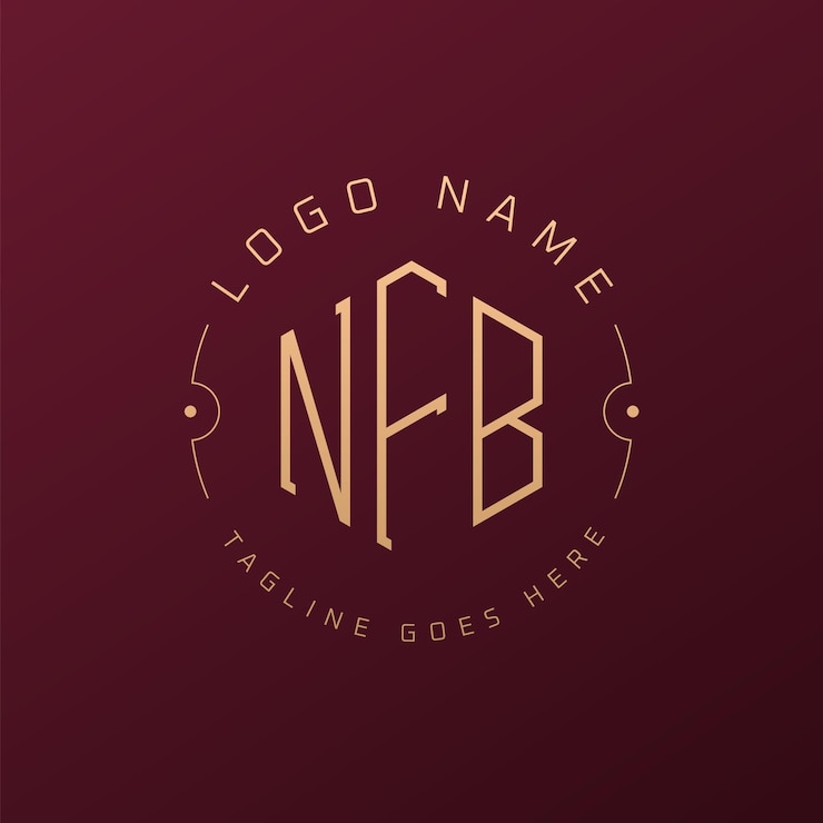 Vector diseño de logotipo de nfb de lujo letra elegante nfb monograma logotipo minimalista poligono plantilla de diseño de logotipo nfb