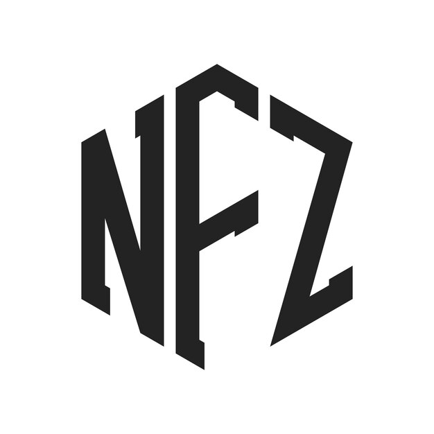 Diseño del logotipo de NFZ Letra inicial NFZ Monograma Logotipo con forma de hexágono