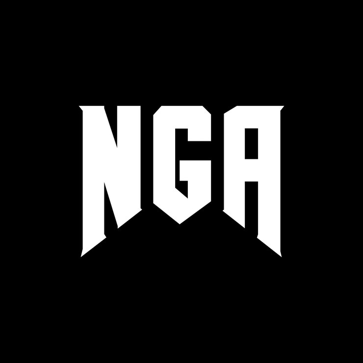 Vector diseño de logotipo de nga para una empresa de tecnología nga diseño de logotipo nga combinación de colores blanco y negro nga logo nga vector nga diseño nga icono nga alfabeto nga tipografía diseño del logotipo