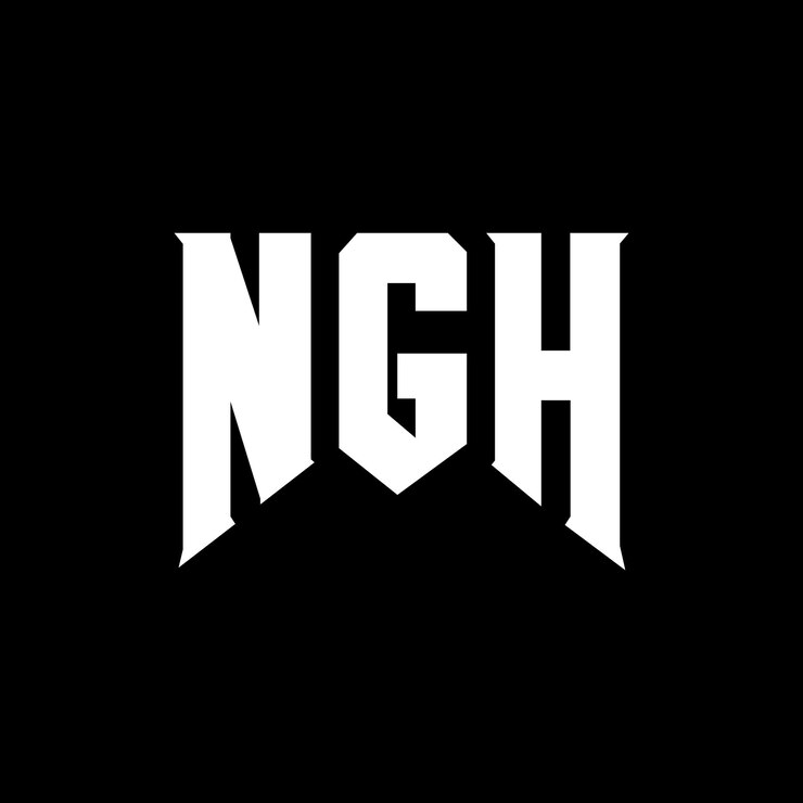 Vector diseño de logotipo de ngh para una empresa de tecnología ngh diseño de logotipo combinación de colores blanco y negro ngh logotipo ngh vector ngh diseño ngh icono ngh alfabeto ngh tipografía logotipo diseño