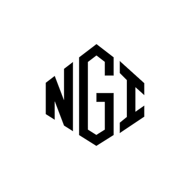 Diseño de logotipo de NGI con letras en forma de polígono NGI diseño de logotipo en forma de póligono y cubo NGI hexágono modelo de logotipo vectorial colores blanco y negro NGI monograma logotipo de negocios y bienes raíces