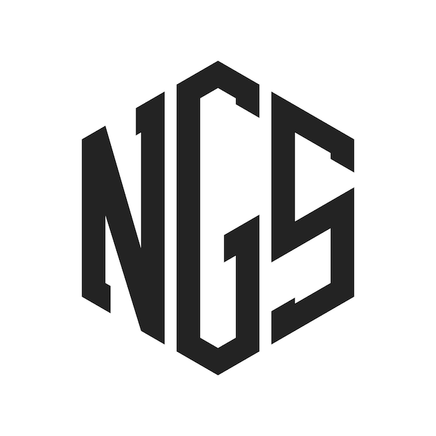 Diseño del logotipo de NGS Letra inicial NGS Monograma Logotipo con forma de hexágono