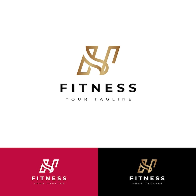 Vector diseño del logotipo de nh fitness