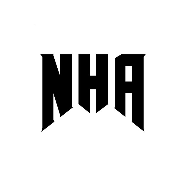 Diseño de logotipo de NHA para una empresa de tecnología NHA diseño de logotipo NHA combinación de colores blanco y negro NHA logo NHA vector NHA diseño NHA icono NHA alfabeto NHA tipografía diseño del logotipo