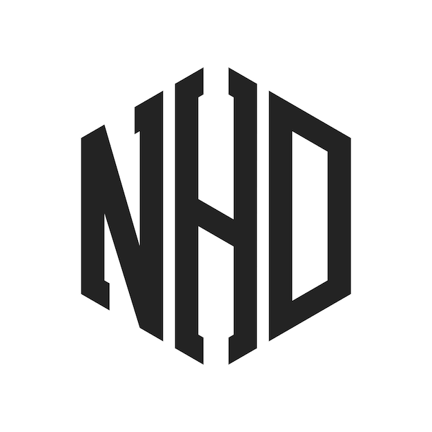 Diseño del logotipo de NHD Letra inicial NHD Monograma Logotipo con forma de hexágono