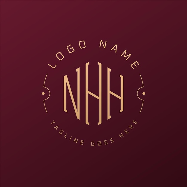 Diseño del logotipo de NHH de lujo Letra elegante Monograma de NHH Logotipo minimalista Poligono Template de diseño del logotipo NHH