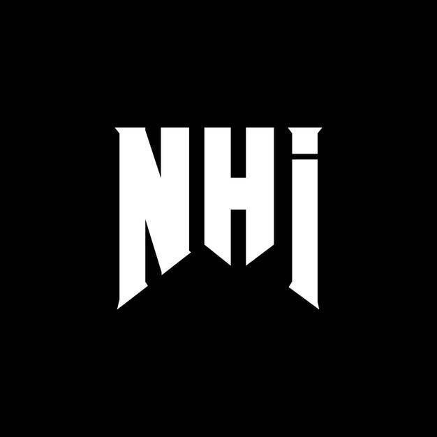 Diseño de logotipo de NHI para una empresa de tecnología NHI diseño de logotipo NHI combinación de colores blanco y negro NHI logo NHI vector NHI diseño NHI icono NHI alfabeto NHI tipografía diseño del logotipo