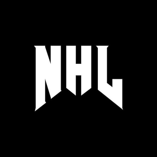 Diseño de logotipo de la NHL para una empresa de tecnología Diseño del logotipo de NHL combinación de colores blanco y negro Logotipo de NHL Vector Diseño de NHL Icono de NHL Alfabeto de NHL Tipotipo de logotipo Diseño